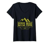 Femme Souvenir Vintage Pride d'Estes Park Colorado T-Shirt avec Col en V