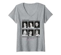 Femme Souvenirs de la de 2004 Friends Cast Collage T-Shirt avec Col en V