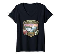 Femme Souvenirs Fantaisie Niagara Falls State Park New York T-Shirt avec Col en V