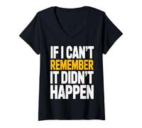 Femme Souviens-toi Humour Sarcasme Rétro Vintage Adulte T-Shirt avec Col en V