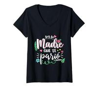 Femme Soy La Madre Que Te Parió Mexican Mommy Mama Mom Funny Women T-Shirt avec Col en V