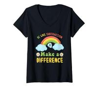 Femme Soyez comme Une soustraction et Faites la différence T-Shirt avec Col en V