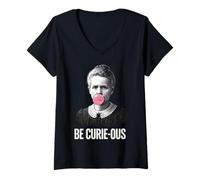 Femme Soyez Curie OUS T-Shirt avec Col en V
