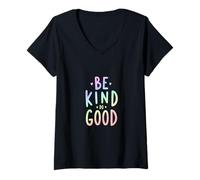 Femme Soyez Gentil, Faites de Bonnes Ondes positives T-Shirt avec Col en V