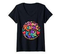 Femme Soyez Gentil, Faites Preuve de Respect, de Compassion, de miséricorde, de gentillesse et de Soin T-Shirt avec Col en V