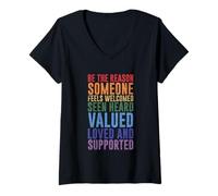 Femme Soyez la raison pour laquelle quelqu'un se sent apprécié aimé soutenu T-Shirt avec Col en V