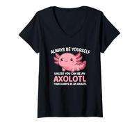 Femme Soyez Toujours Vous-même, sauf si Vous êtes Axolotl Cute Kawaii T-Shirt avec Col en V