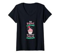 Femme Soyez Un Beau Cupcake dans Un Monde Plein de Muffins et remontez Le Moral T-Shirt avec Col en V