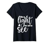 Femme Soyez Une lumière pour Tous à Voir T-Shirt avec Col en V