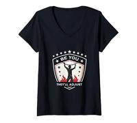 Femme Soyez Vous, Ils ajusteront l'art d'émancipation des Flammes et des étoiles T-Shirt avec Col en V