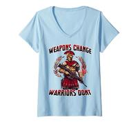 Femme Sparta Warriors T Leonidas Soldats grecs Sparta T-Shirt avec Col en V