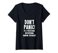 Femme Spécialiste bancaire institutionnel T-Shirt avec Col en V