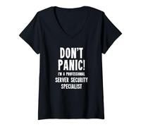 Femme Spécialiste de la sécurité des serveurs T-Shirt avec Col en V