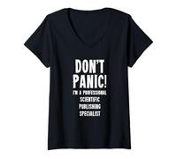 Femme Spécialiste de l'édition scientifique T-Shirt avec Col en V