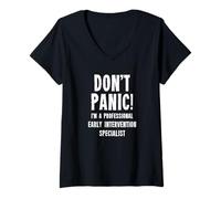 Femme Spécialiste de l'intervention précoce T-Shirt avec Col en V