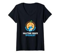 Femme Spécialiste des collations à la mi-Temps pour Maman Sportive T-Shirt avec Col en V