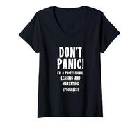 Femme Spécialiste du crédit-bail et du Marketing T-Shirt avec Col en V