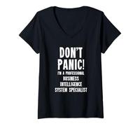 Femme Spécialiste du système de l'intelligence Commerciale T-Shirt avec Col en V
