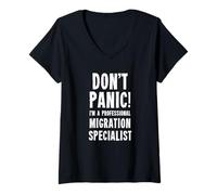 Femme Spécialiste en Migration T-Shirt avec Col en V