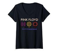 Femme Spectacle sonore et Lumineux Pink Floyd, Son délicat du Tonnerre T-Shirt avec Col en V