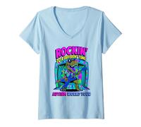 Femme Spectrum Autism Rockin 'To Different Rock Tune Grandpa T-Shirt avec Col en V