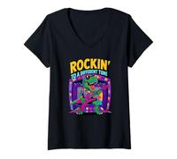 Femme Spectrum AUTISM ROCKIN' TO DIFFERENT Rock TUNE Mom T-Shirt avec Col en V
