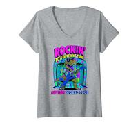 Femme Spectrum Autism ROCKIN' TO DIFFERENT Rock TUNE Sensibilisation T-Shirt avec Col en V