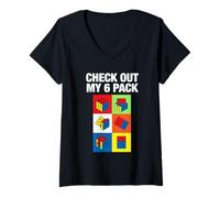 Femme Speed Cube Puzzle Cubing Funny Découvrez Mon Pack de Six T-Shirt avec Col en V