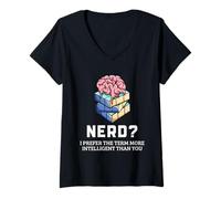 Femme Speed Cubing Nerd Humour Puzzle Cube Design Graphique T-Shirt avec Col en V