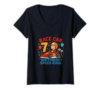 Femme Speed King, septième Anniversaire de Race Car T-Shirt avec Col en V