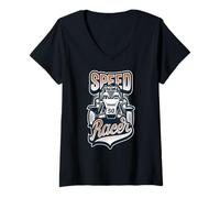 Femme Speed Racer Poussette Off Road Desert Racing 50 T-Shirt avec Col en V