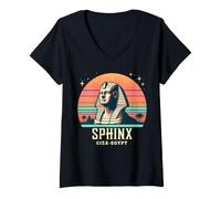 Femme Sphinx Gizeh Égypte Souvenir du Caire Pyramides Fier T-Shirt avec Col en V