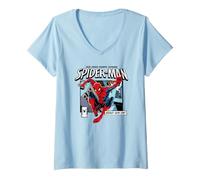Femme Spider-Man Brand New Day Jumping Comic T-Shirt avec Col en V