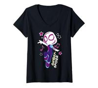 Femme Spidey Ghost Spider T-Shirt avec Col en V