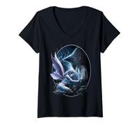Femme Spiral Original - Sacred Bond - Fée et loup T-Shirt avec Col en V