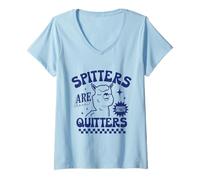 Femme Spitters are Quitter Funny Sarcastic Adult Humour Blagues Cadeaux T-Shirt avec Col en V