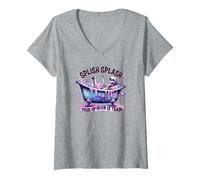 Femme Splish Splash, Your Opinion Is Trash - Skeleton Bathtub Modifier T-Shirt avec Col en V