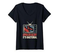 Femme Spoiler Alert It's Bacterial Microbiologist T-Shirt avec Col en V