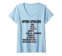 Femme Spoiler Opéra Tosca She Dies Latraviata Madame Butterflies T-Shirt avec Col en V