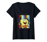 Femme Sponge Bob - Let's Have Fun T-Shirt avec Col en V