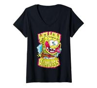 Femme Sponge Bob - Yellow Is The Color Of Happiness T-Shirt avec Col en V