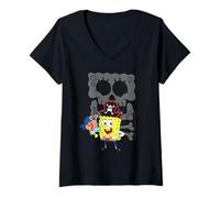 Femme Spongebob Movie (2025) Spongebob and Garry T-Shirt avec Col en V