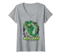 Femme Spongebob Movie (2025) Walk The Plank T-Shirt avec Col en V