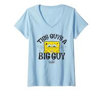 Femme Spongebob Squarepants Big Guy Text Lean T-Shirt avec Col en V