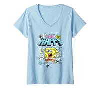 Femme Spongebob Squarepants Choose to Be Happy T-Shirt avec Col en V