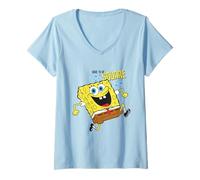 Femme Spongebob Squarepants Dare to Be Square Happy T-Shirt avec Col en V