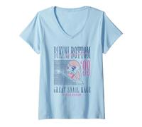 Femme SpongeBob SquarePants Great Snail Race '99 Vintage Cartoon T-Shirt avec Col en V