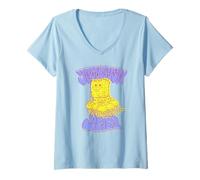 Femme Spongebob Squarepants Groovy Style Jellyfish Jam T-Shirt avec Col en V