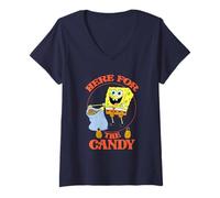 Femme Spongebob Squarepants Here for The Candy Halloween T-Shirt avec Col en V