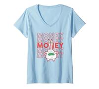 Femme Spongebob Squarepants Mr. Krabs Money Stack T-Shirt avec Col en V